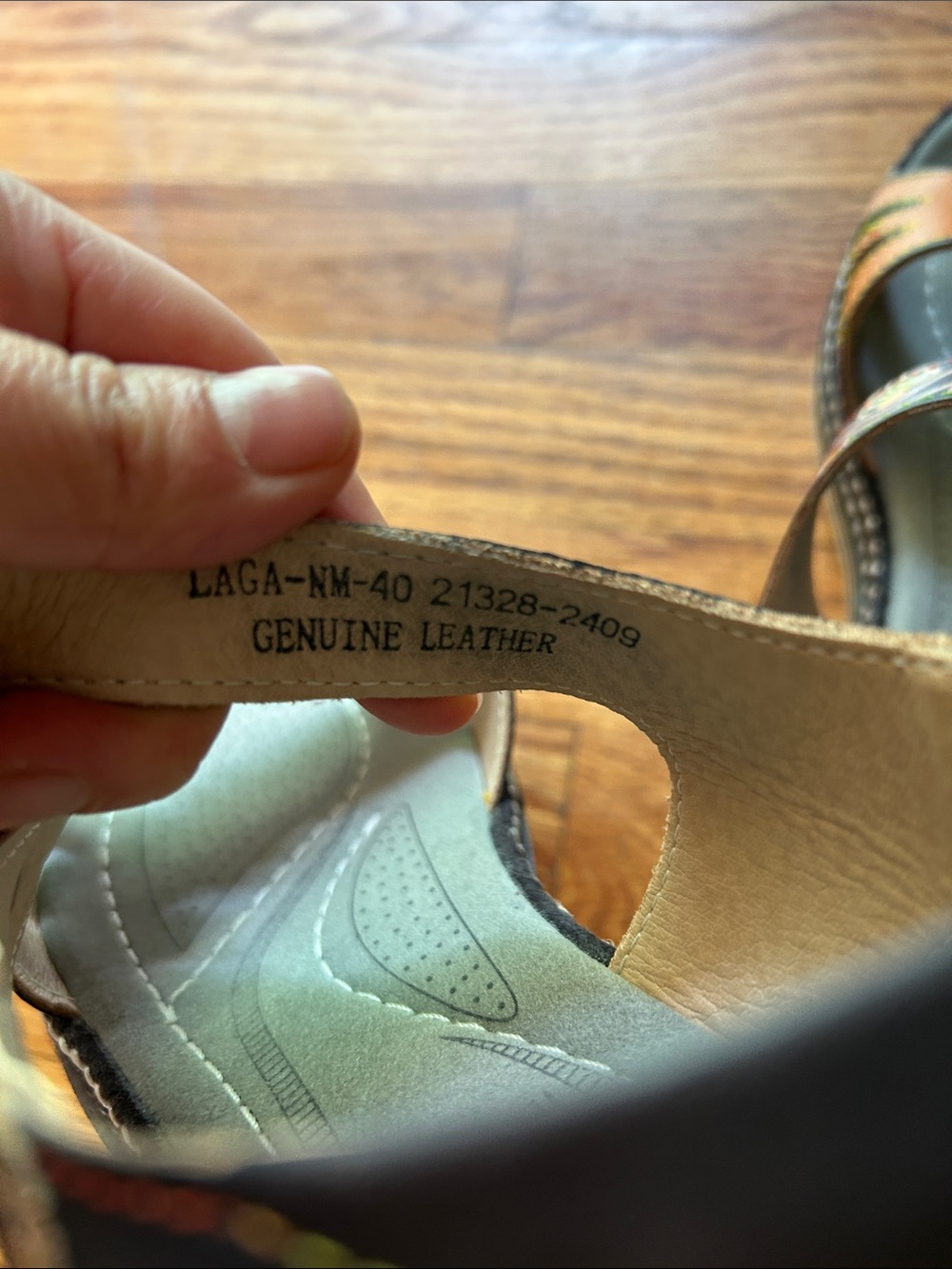L’Artiste by Spring Laga Sandals Leather Floral Slingback Boho Size EU 40 US 9 - Picture 7 of 16